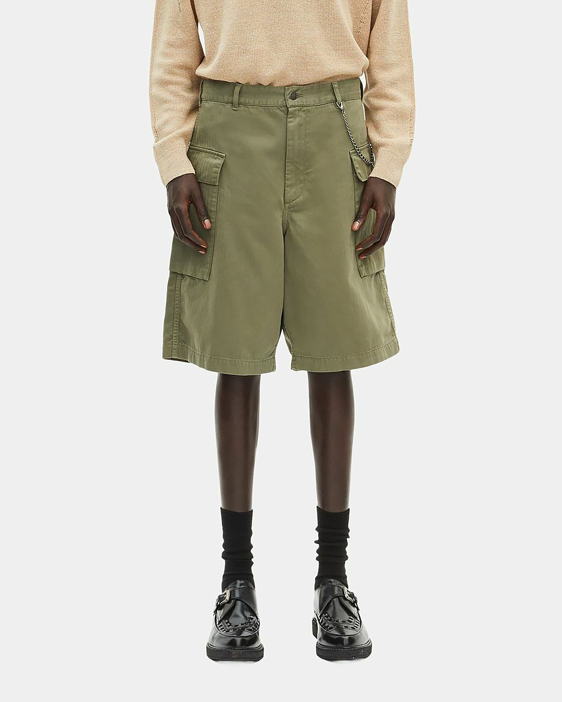 Khaki Bermuda cargo shorts