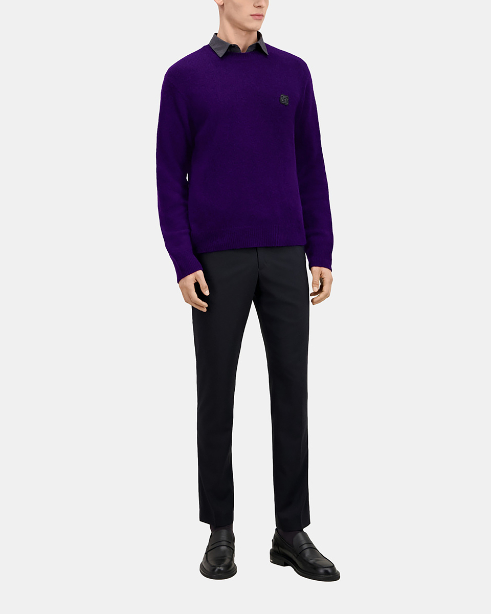 Purple wool and alpaga blend sweater