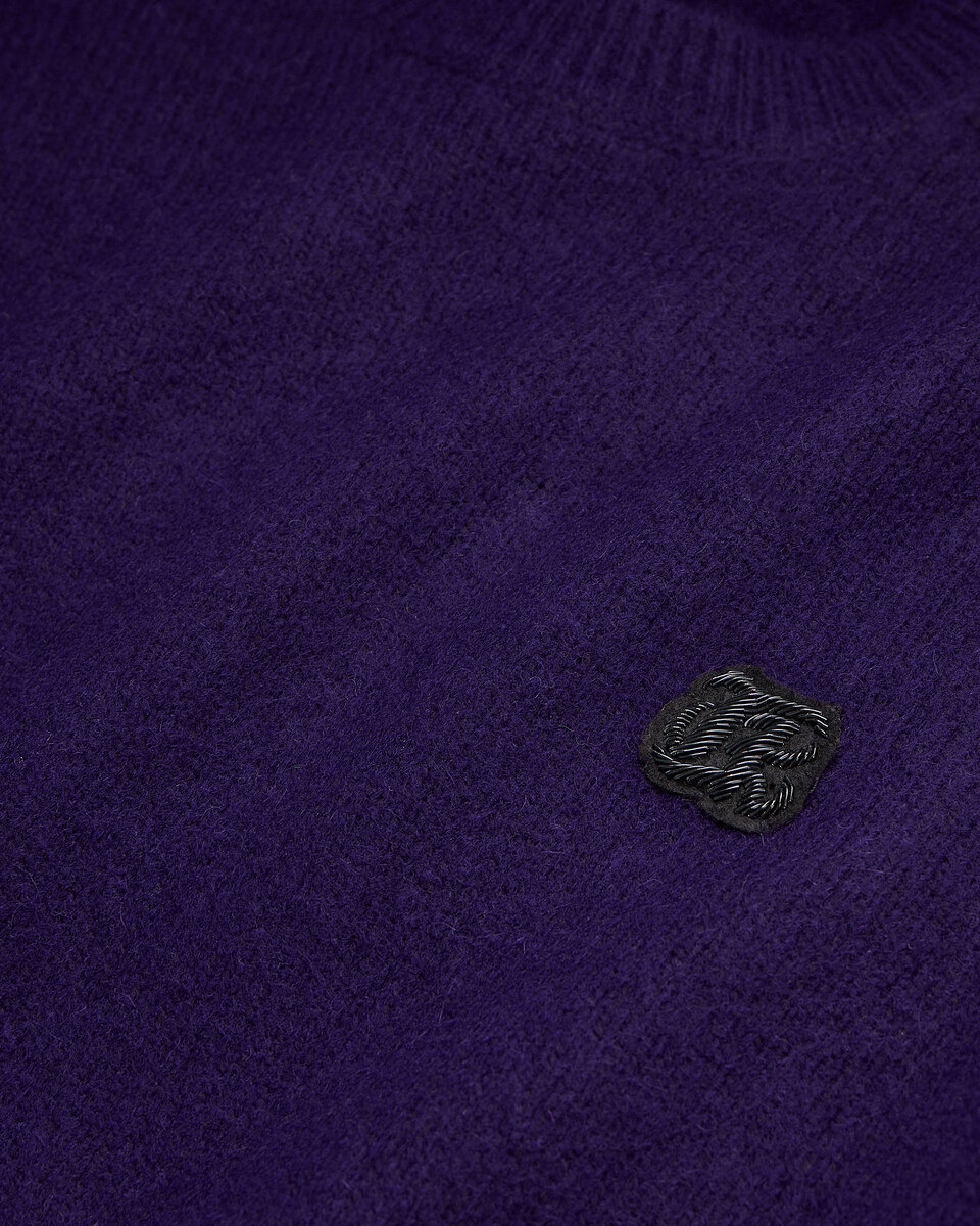 Purple wool and alpaga blend sweater