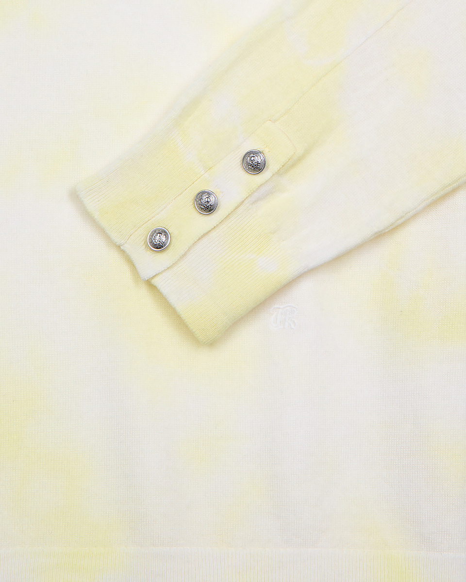 Yellow tie and dye merino wool sweater