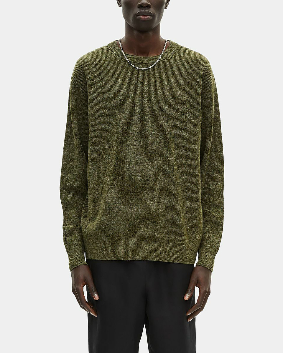 Khaki wool and linen sweater