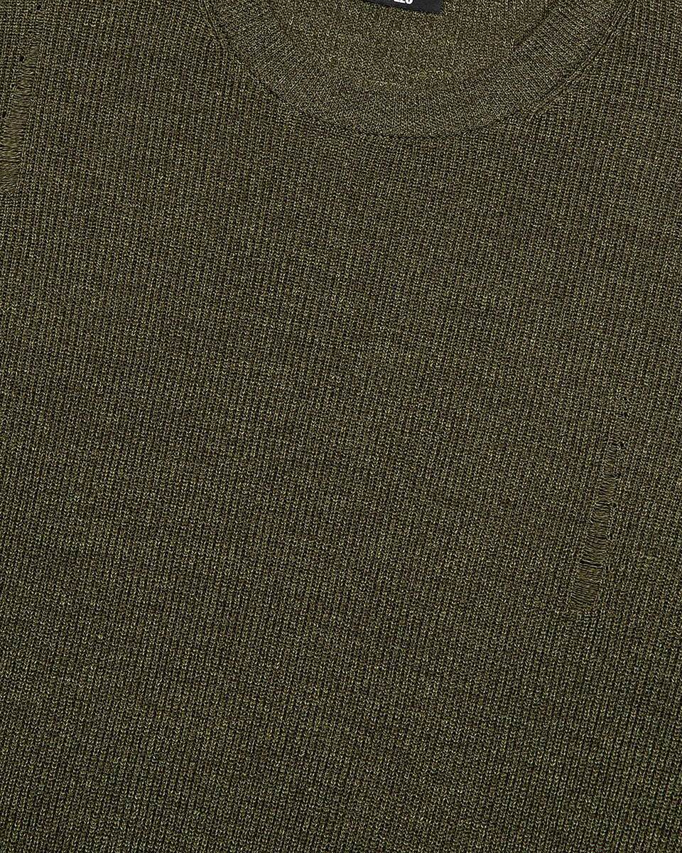 Khaki wool and linen sweater
