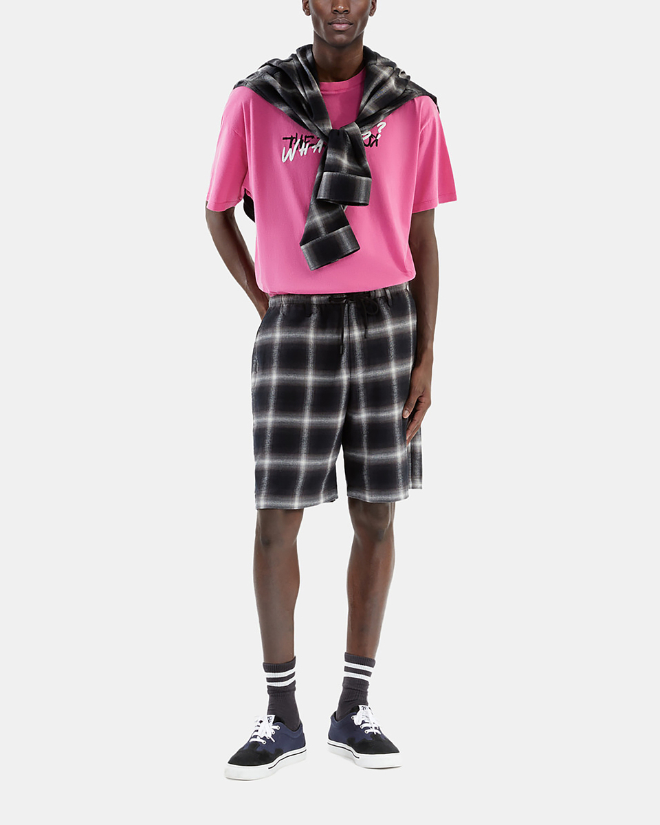 Black checked Bermuda shorts