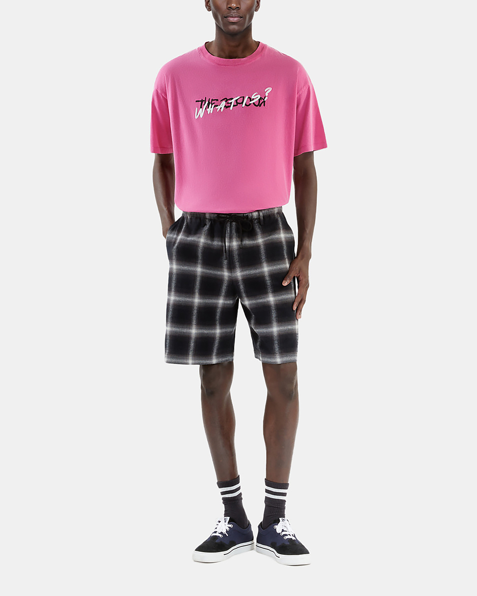 Black checked Bermuda shorts