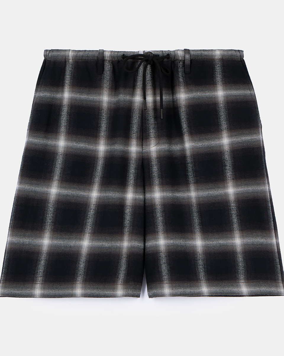 Black checked Bermuda shorts