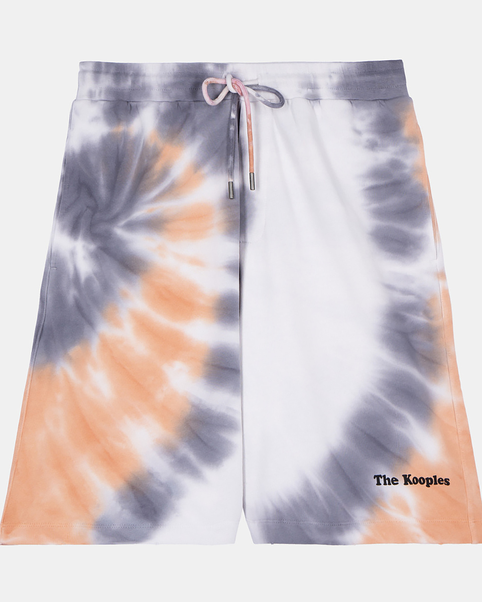 Blue tie-dye print shorts