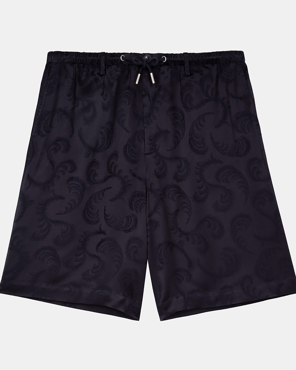 Navy jacquard shorts