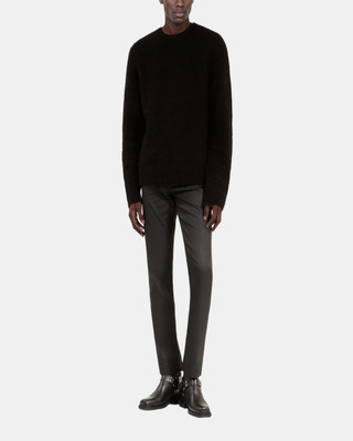 Black wool and mohair sweater