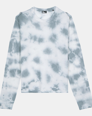 Blue tie and dye merino wool sweater