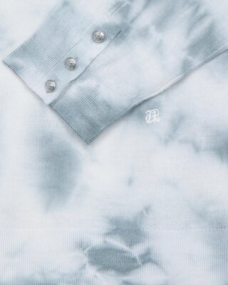 Blue tie and dye merino wool sweater