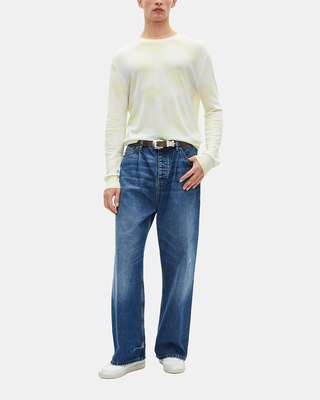 Yellow tie and dye merino wool sweater