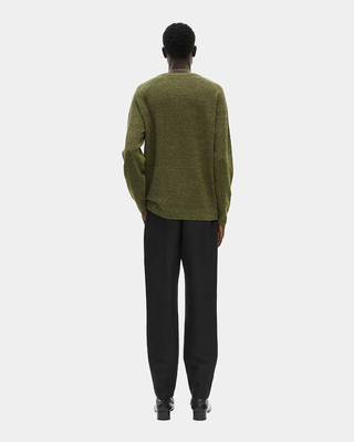 Khaki wool and linen sweater