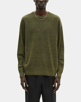 Khaki wool and linen sweater