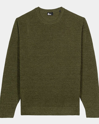 Khaki wool and linen sweater