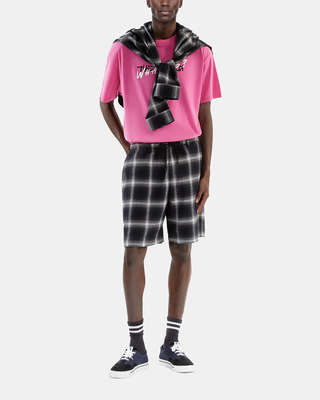 Black checked Bermuda shorts