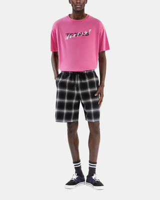 Black checked Bermuda shorts