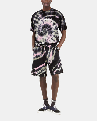 Black tie-dye print shorts