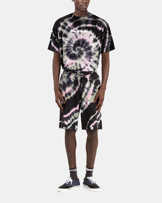 Black tie-dye print shorts