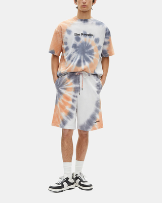 Blue tie-dye print shorts