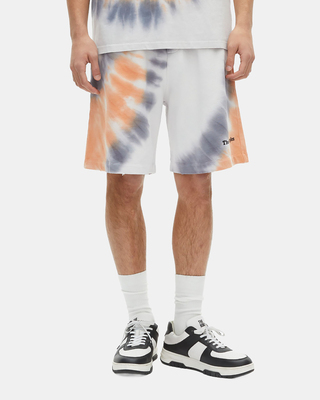 Blue tie-dye print shorts