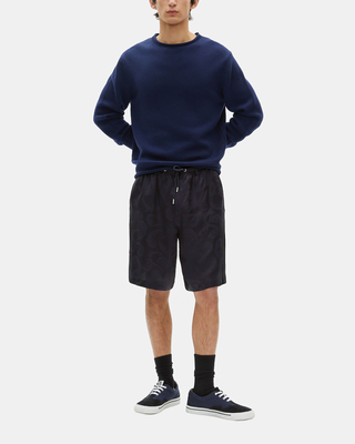 Navy jacquard shorts