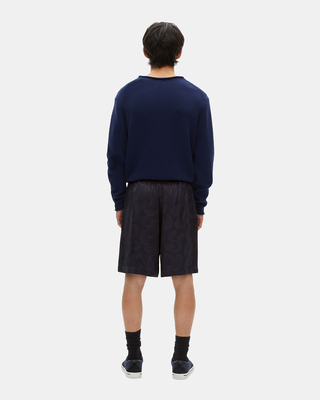 Navy jacquard shorts