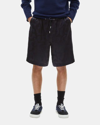 Navy jacquard shorts