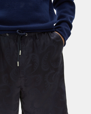 Navy jacquard shorts