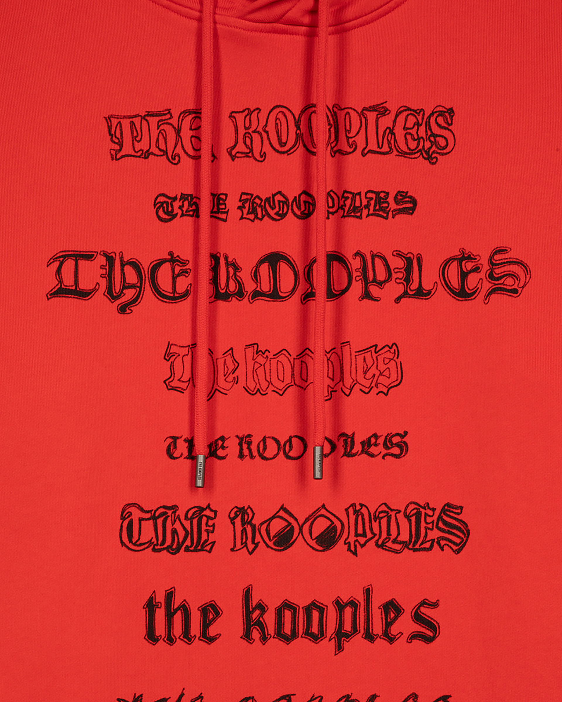 Hooded sweatshirt with red screen print