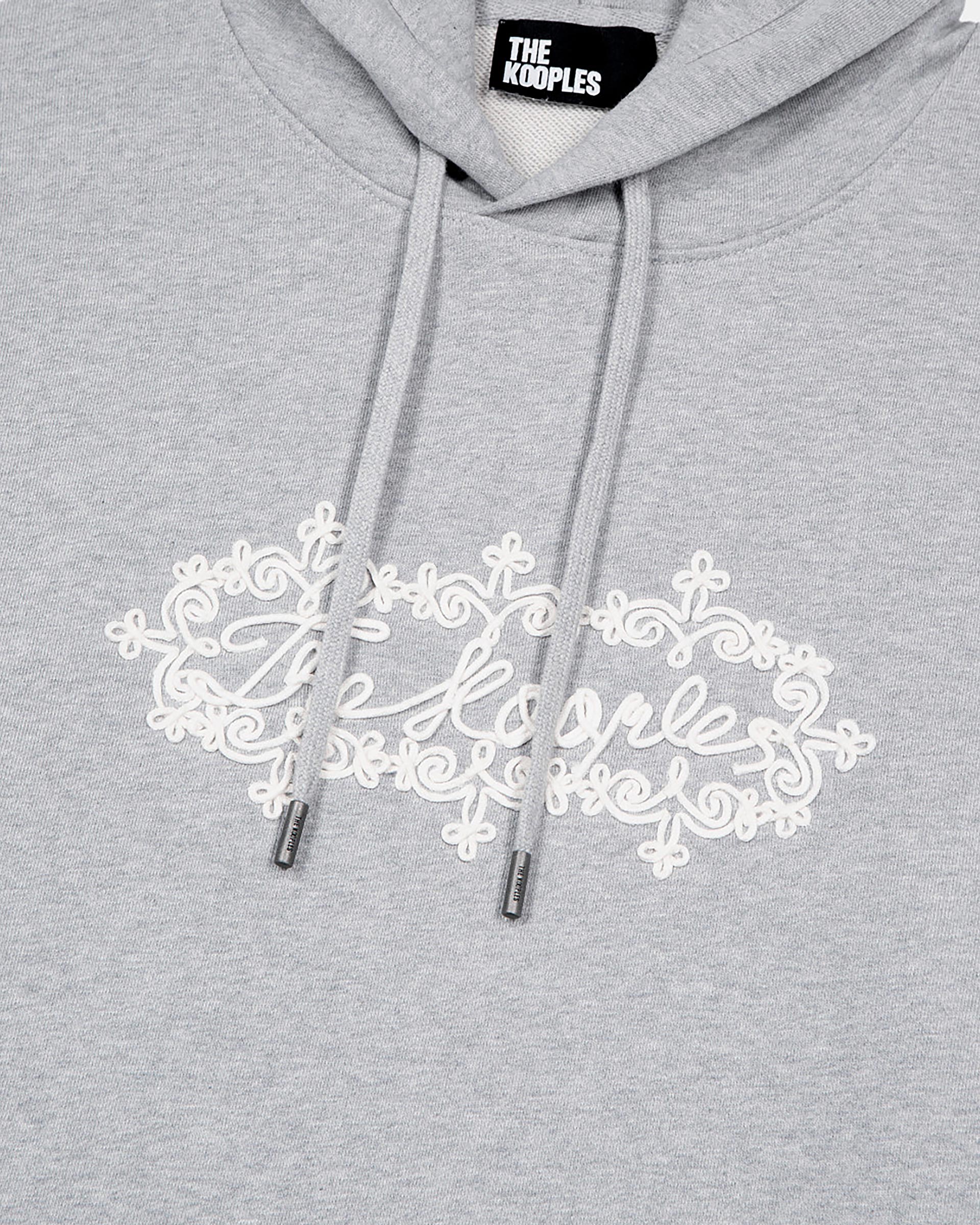 Grey embroidered logo hoodie