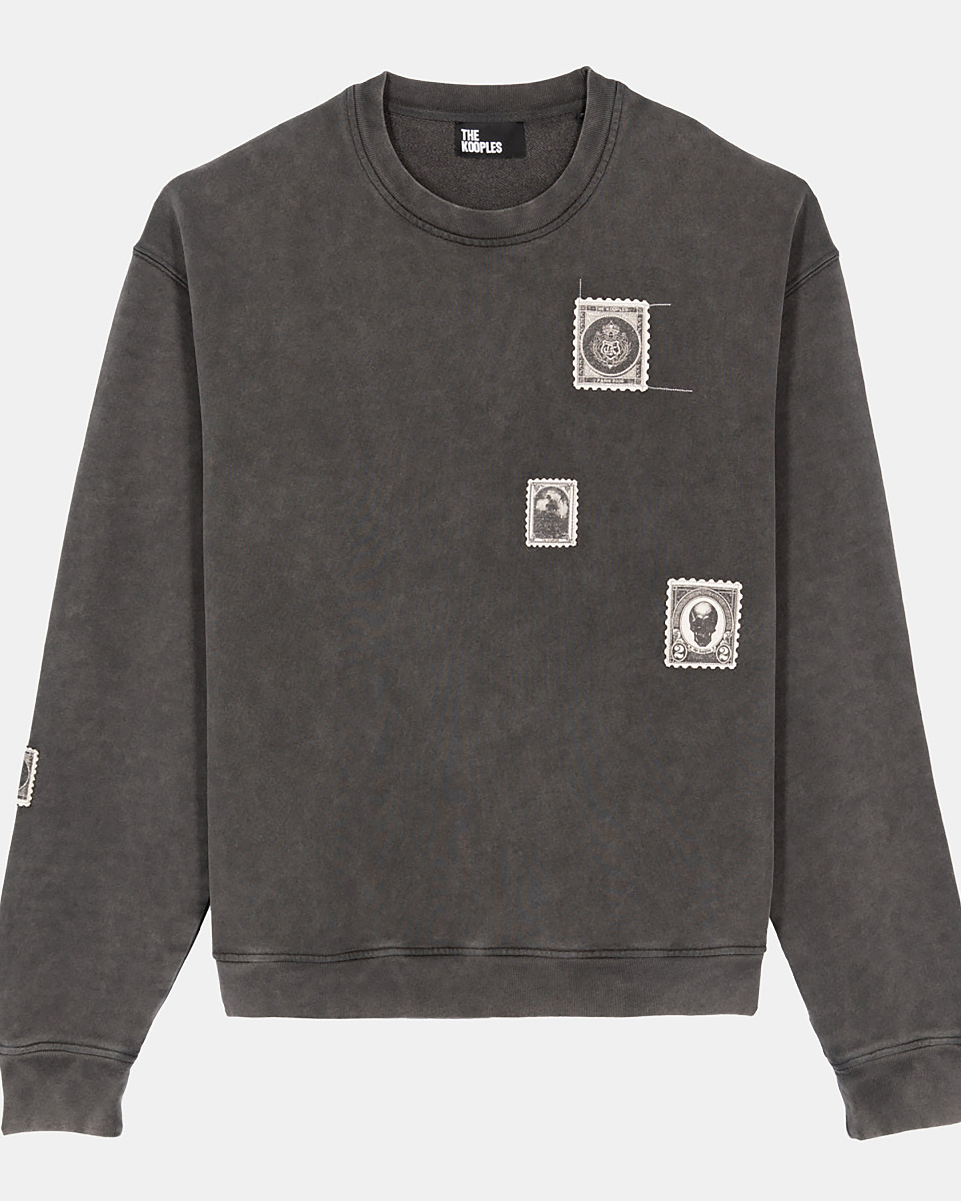 Black faded sweatshirt with patches