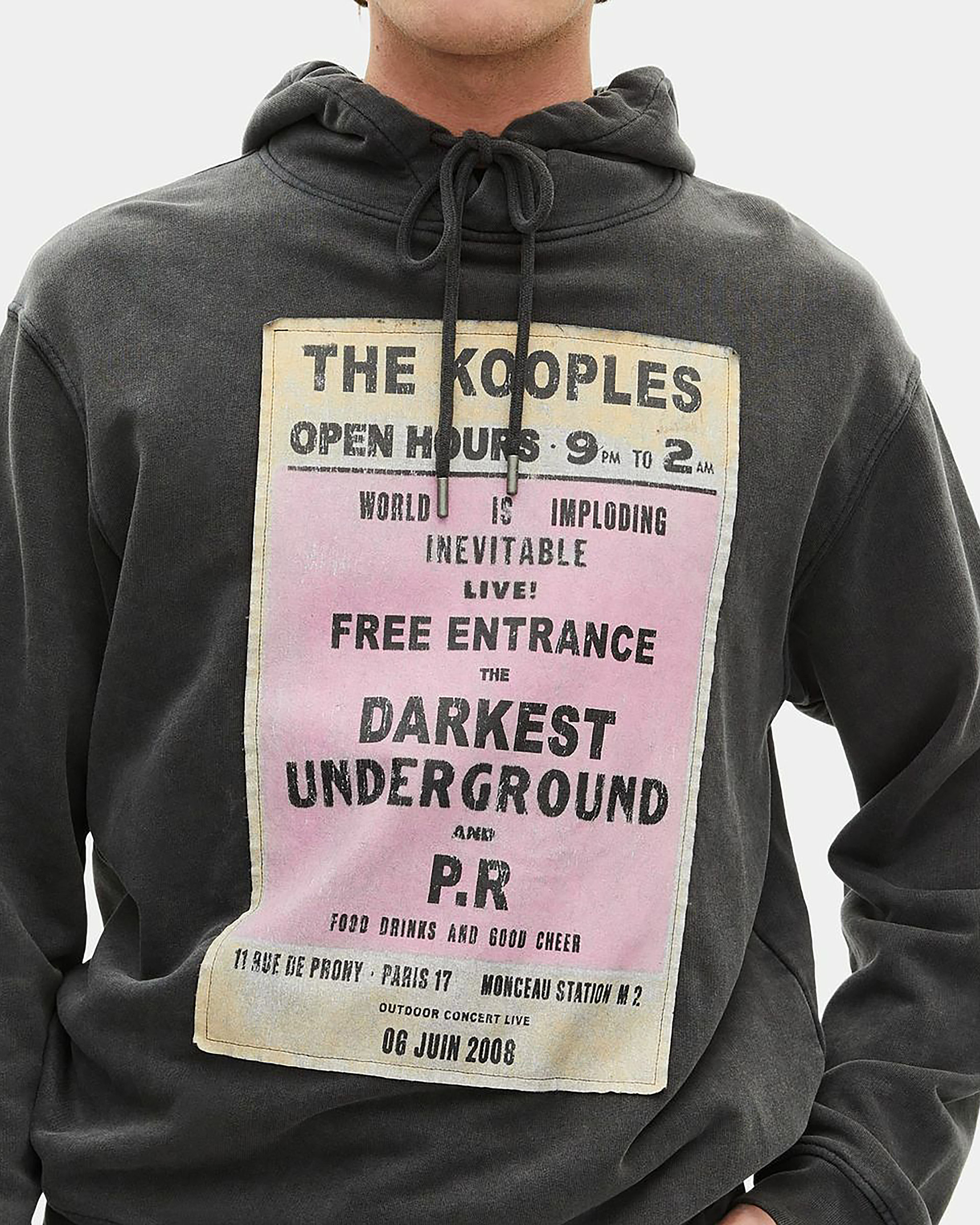 Hooded sweatshirt with black screen print