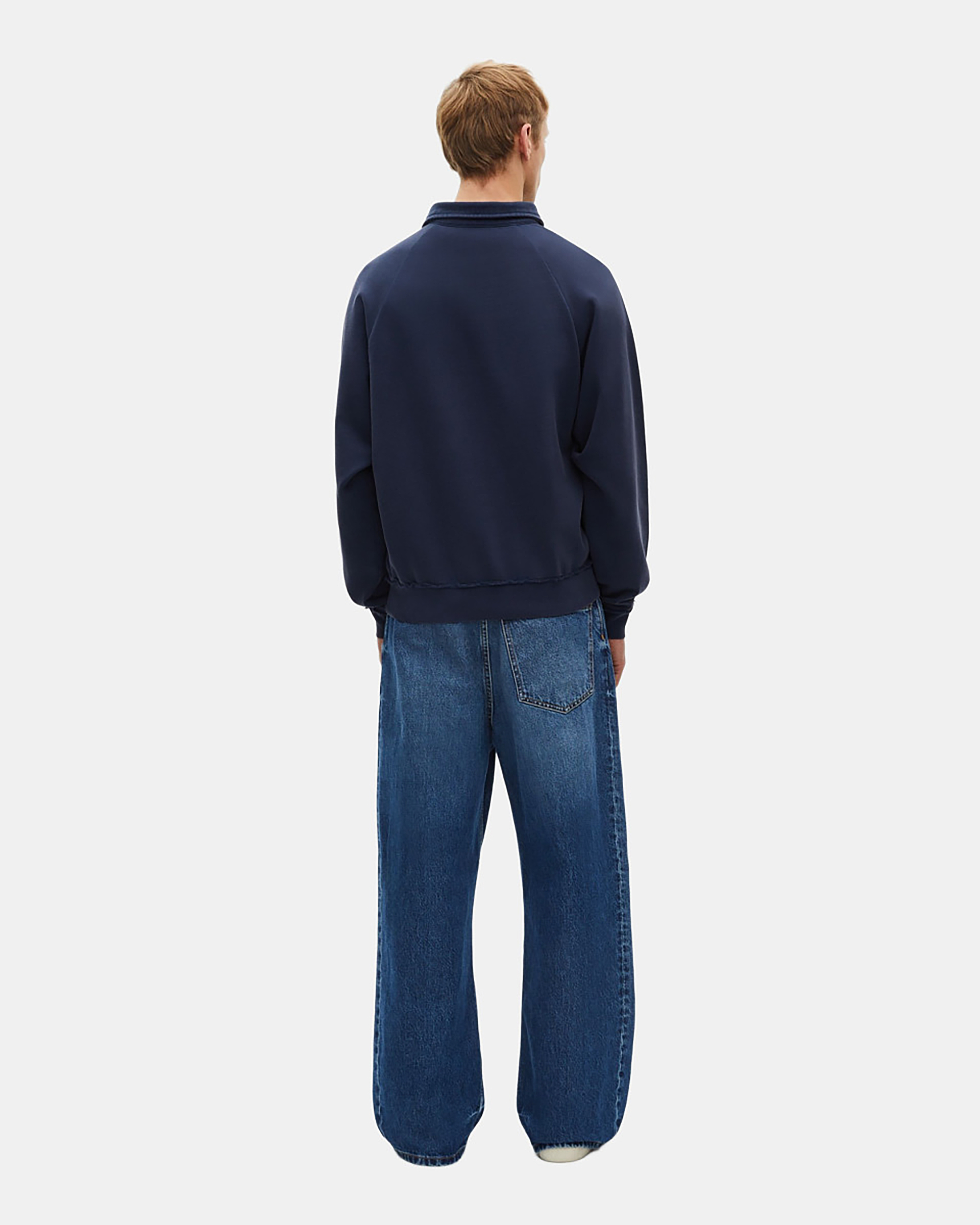 Navy blue polo neck sweatshirt