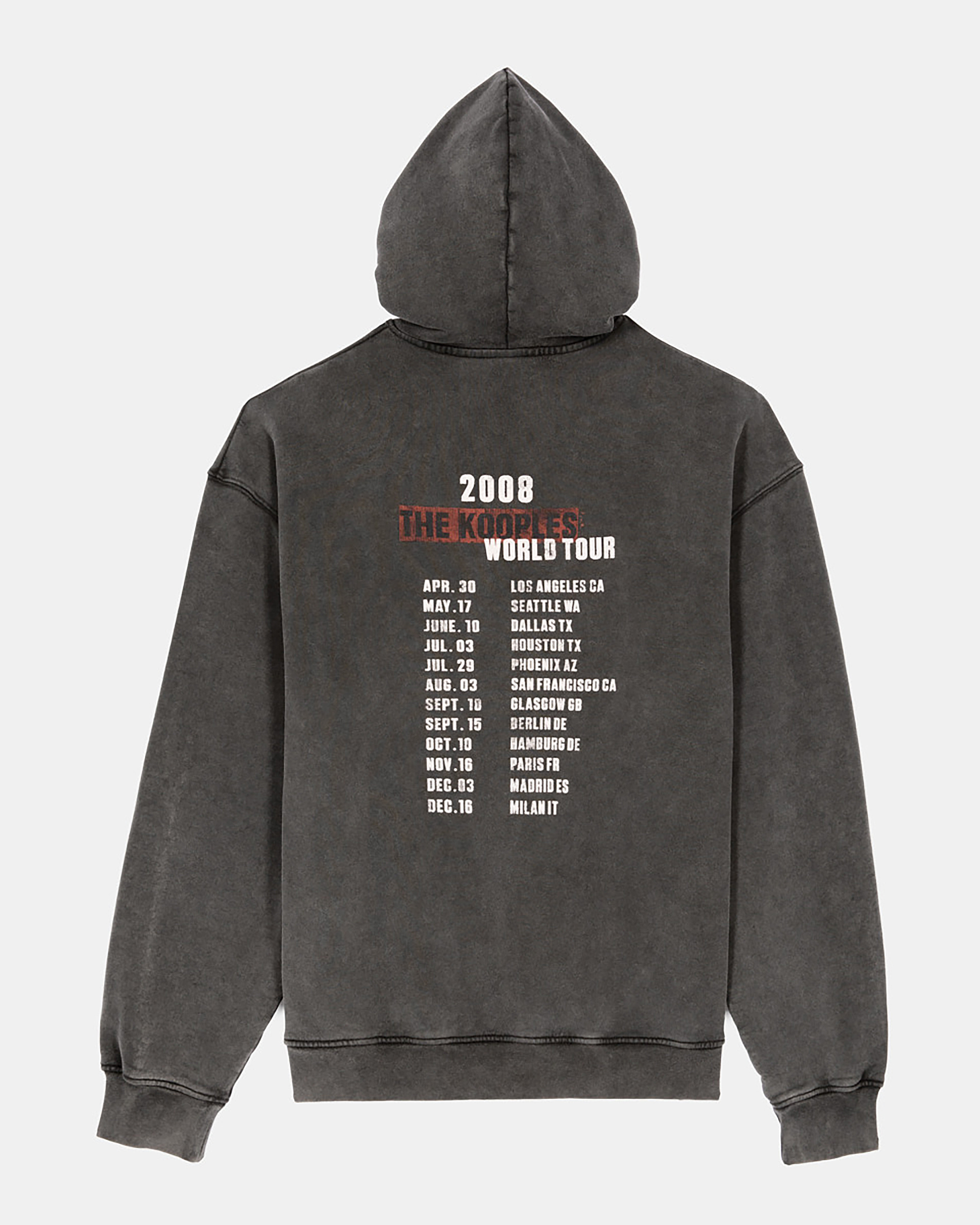Black screen-printed hooded sweatshirt 