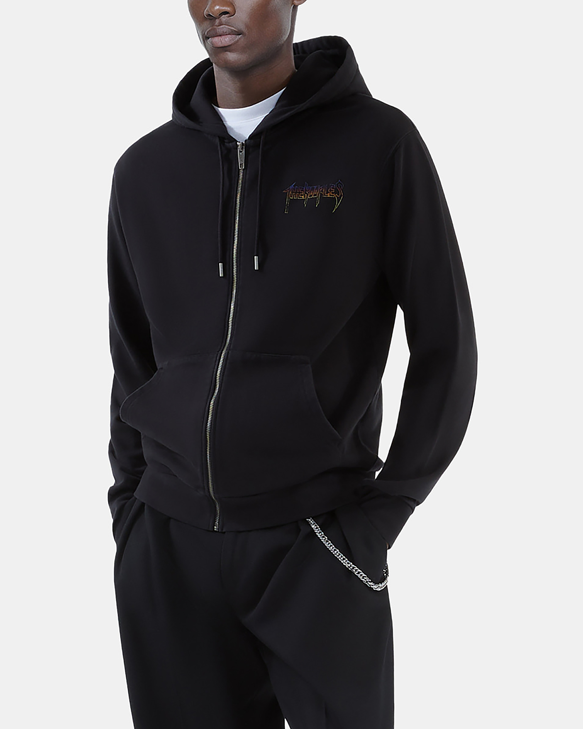 Hooded sweatshirt with black screen print