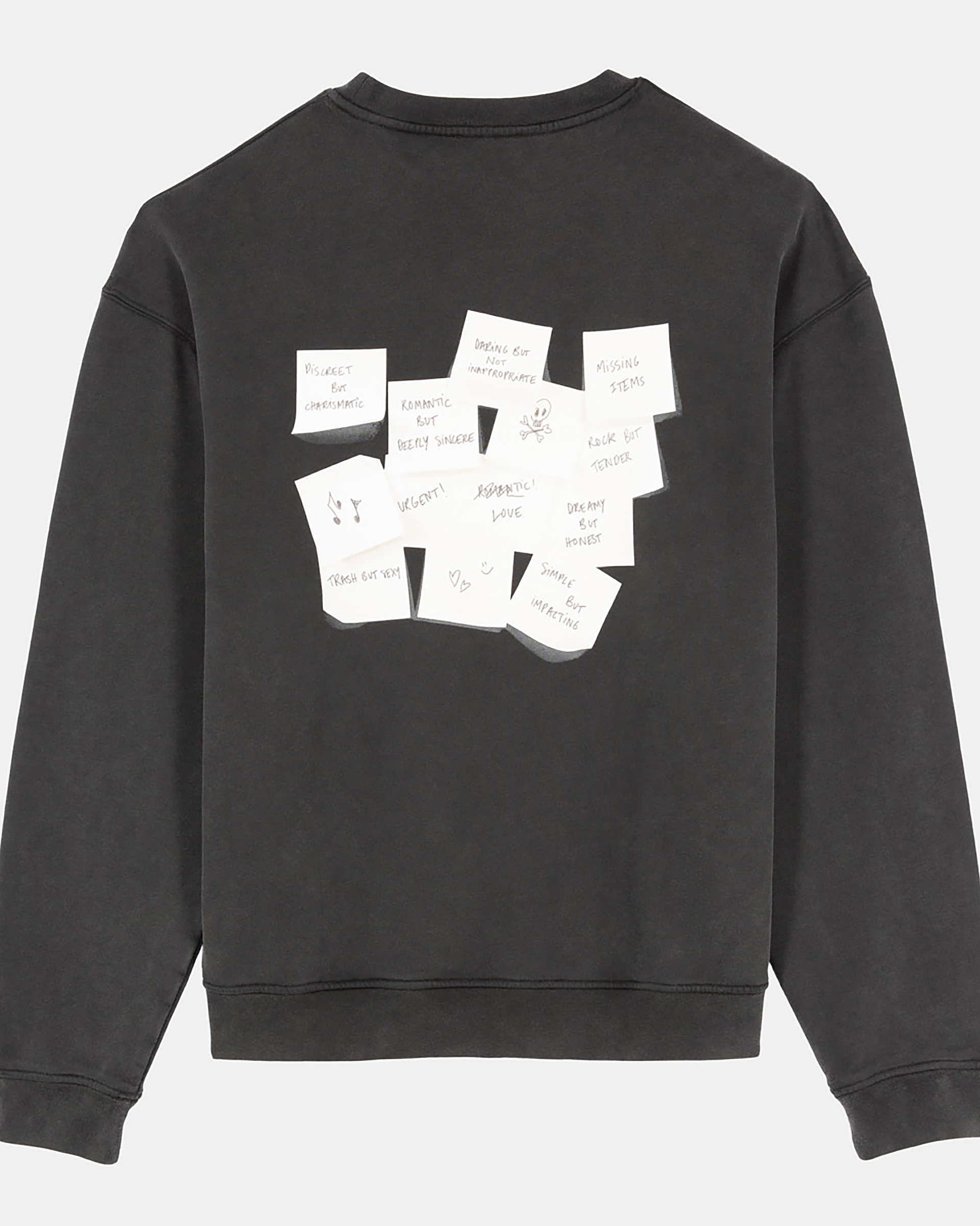 Sweatshirt with faded black screen print