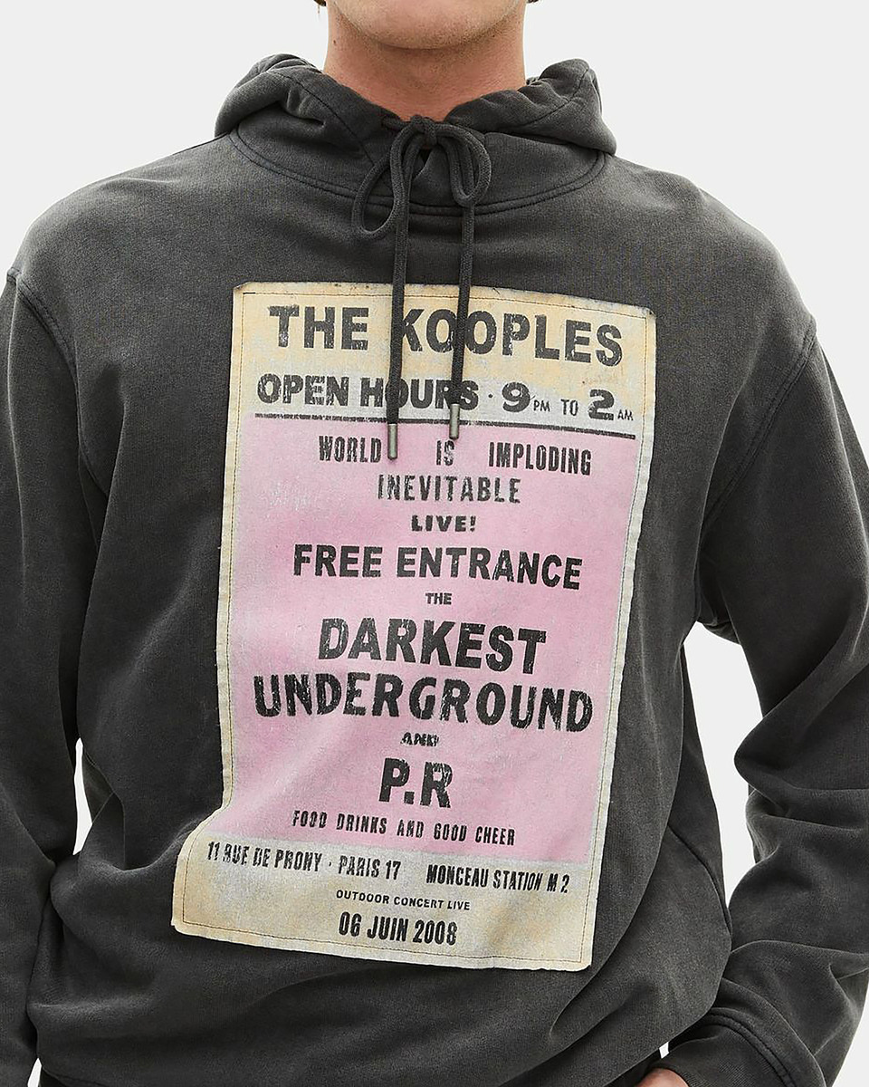 Hooded sweatshirt with black screen print