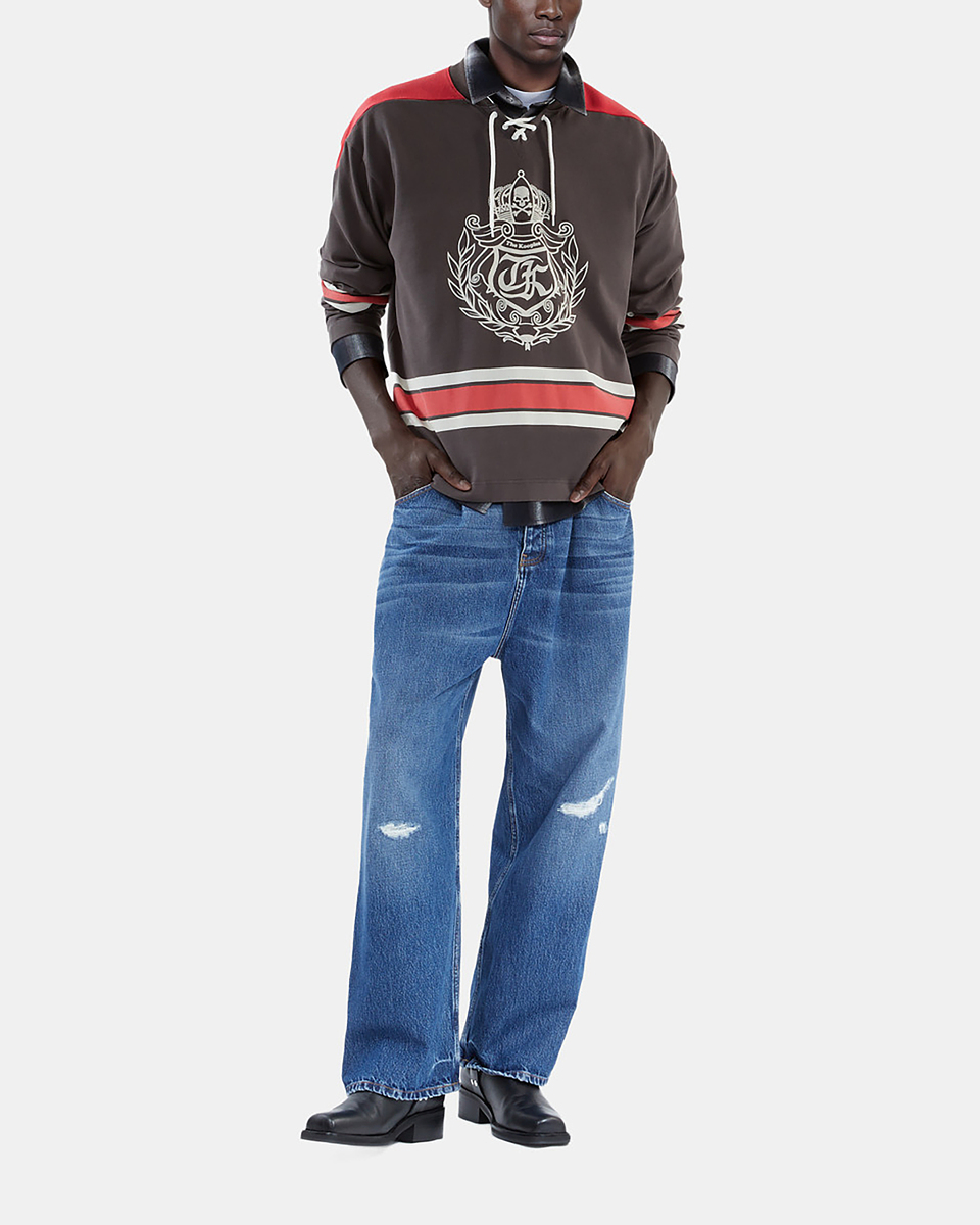 Sweatshirt with black crest