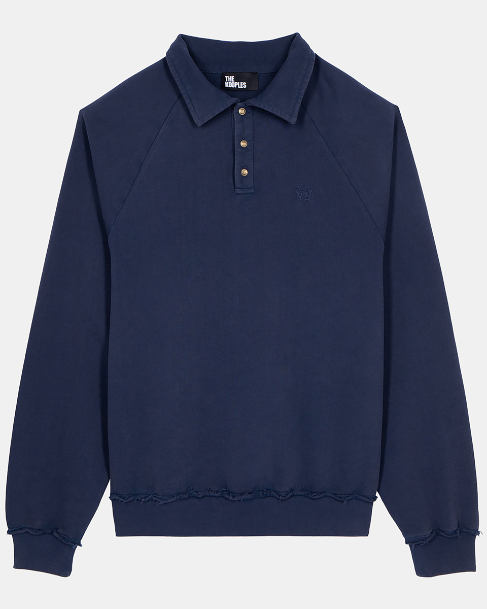 Navy blue polo neck sweatshirt