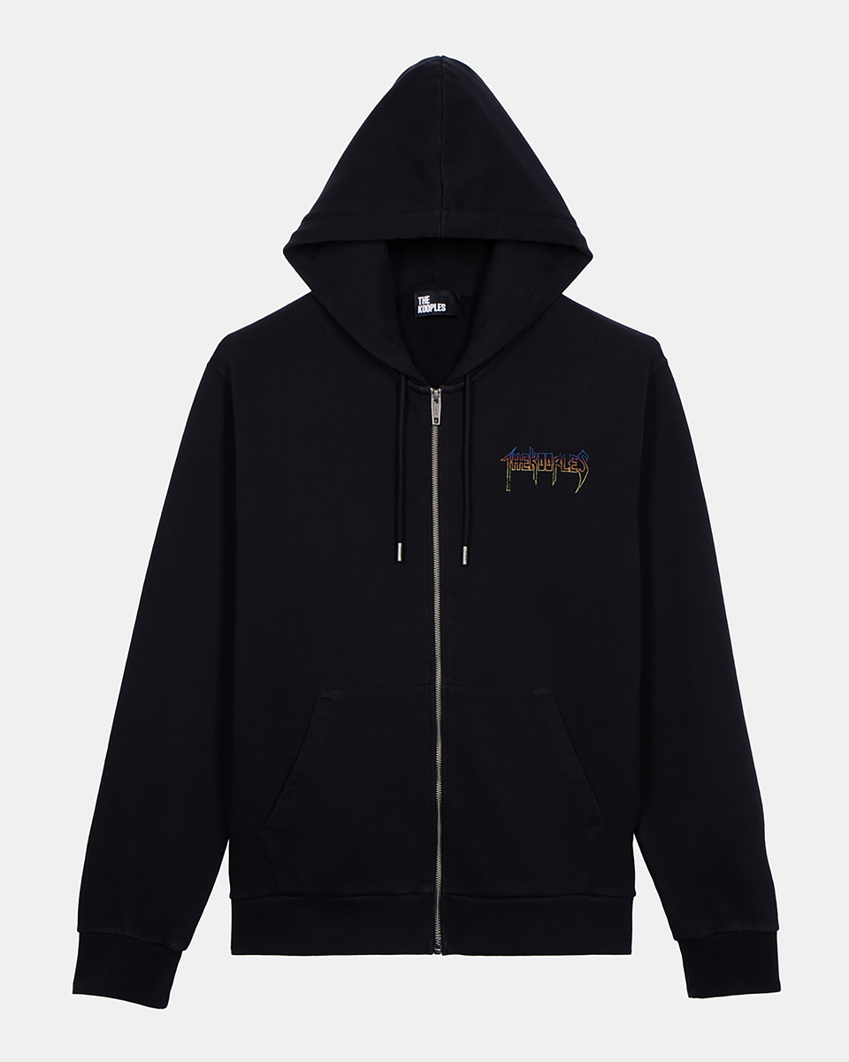 Hooded sweatshirt with black screen print