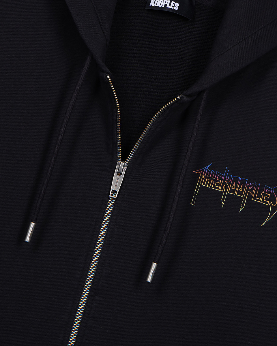 Hooded sweatshirt with black screen print