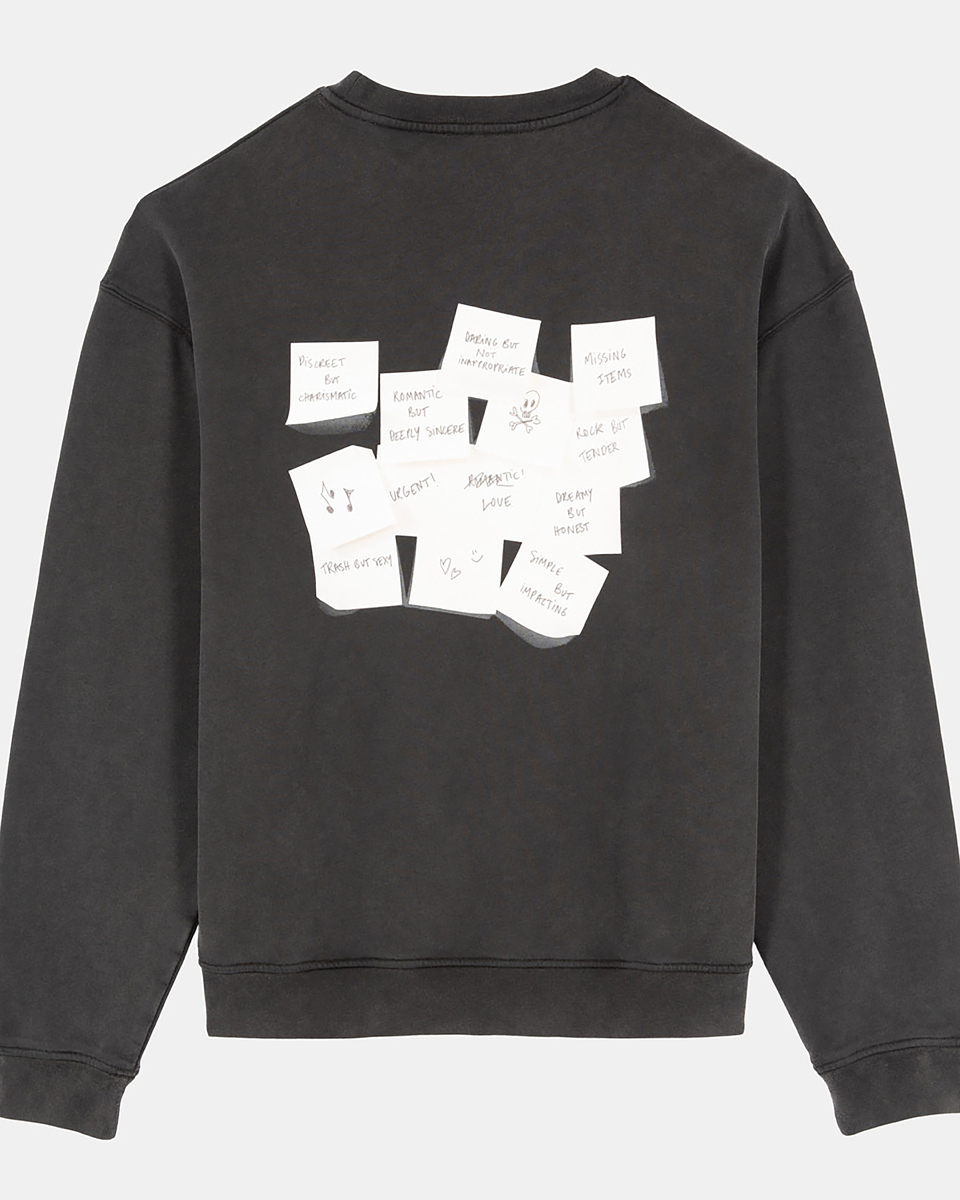 Sweatshirt with faded black screen print