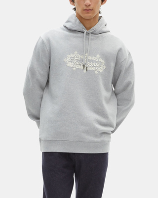 Grey embroidered logo hoodie