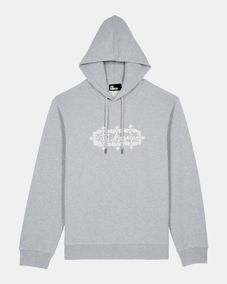Grey embroidered logo hoodie