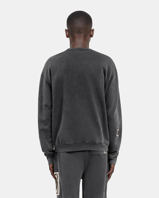 Black faded sweatshirt with patches
