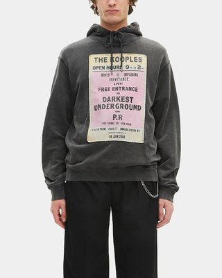 Hooded sweatshirt with black screen print
