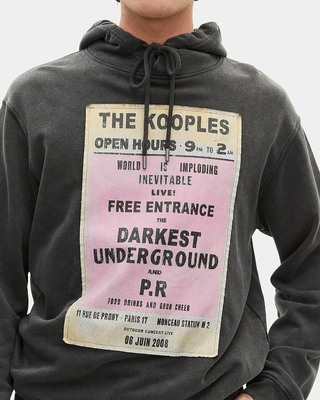 Hooded sweatshirt with black screen print