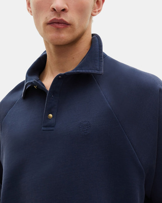 Navy blue polo neck sweatshirt