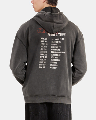 Black screen-printed hooded sweatshirt 