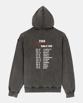 Black screen-printed hooded sweatshirt 